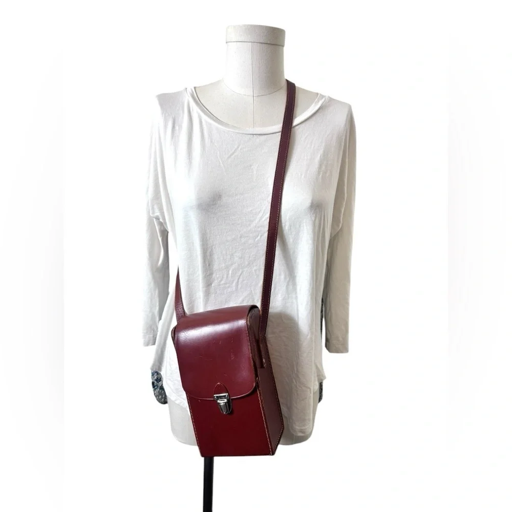 Vintage Homa Leather Camera Bag, Crossbody Purse, English Leather, Brown